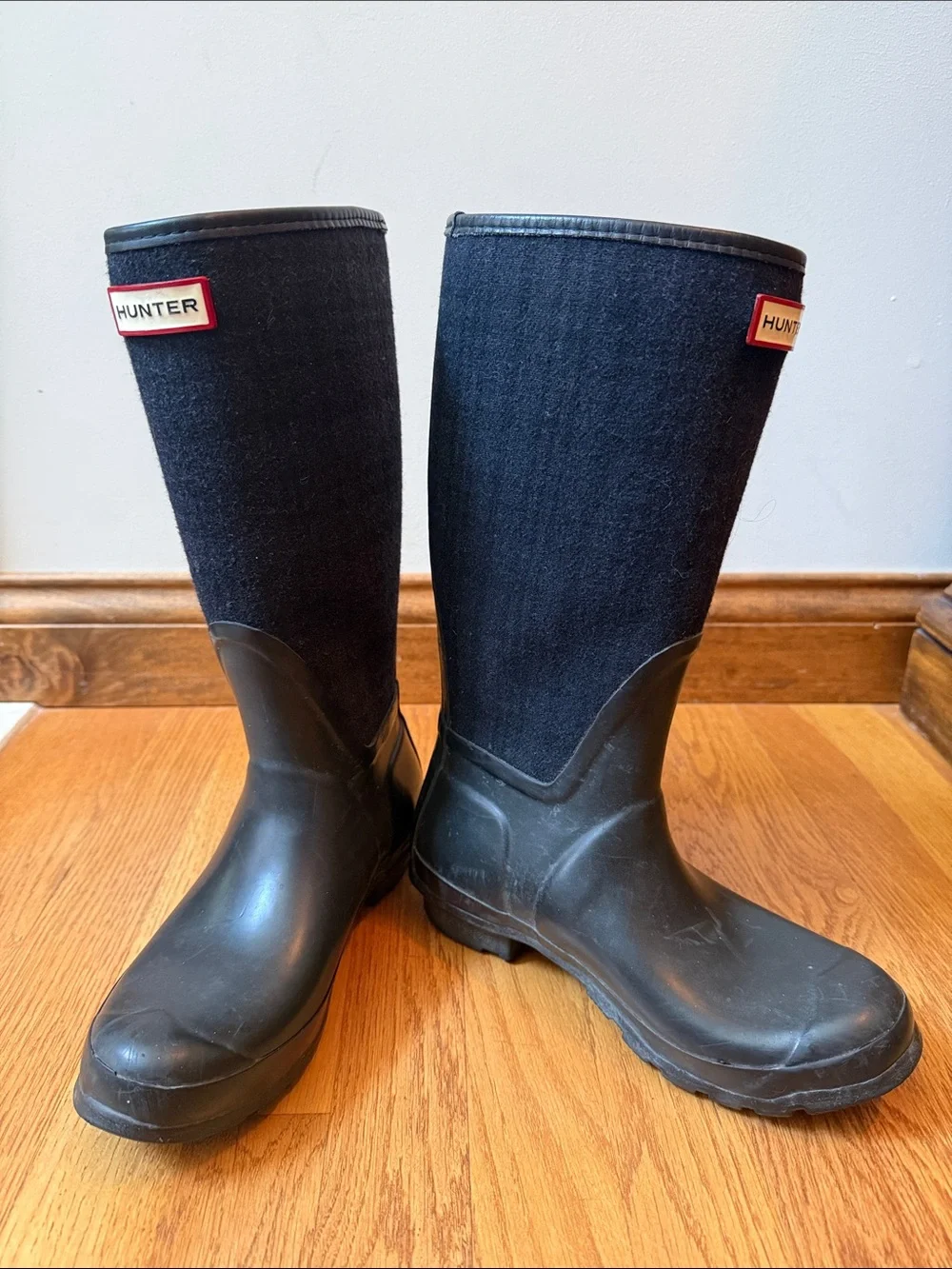 Hunter Arlen Plaid Wool Tall Rain Boots Unisex EU 38 Female Size 7 Male Size 6 - Picture 9 of 14